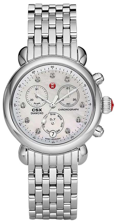 Michele CSX Battery Operated Quartz Pearl White Ladies Watch MWW03M000120 