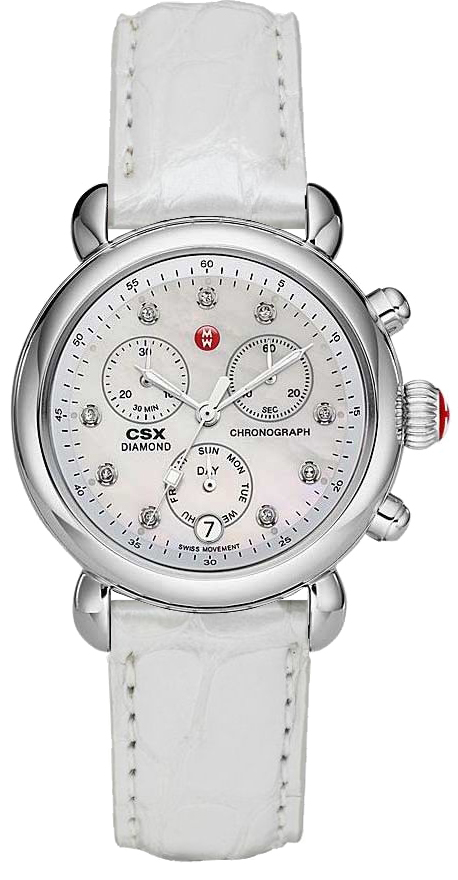 Michele CSX Battery Operated Quartz Pearl White Watch MWW03M000122 