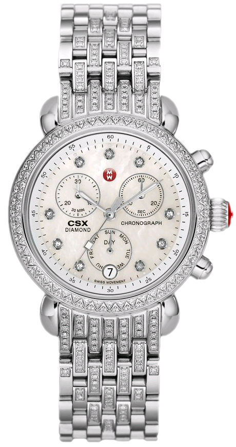 Michele CSX Battery Operated Quartz Pearl White Watch MWW03M000203 