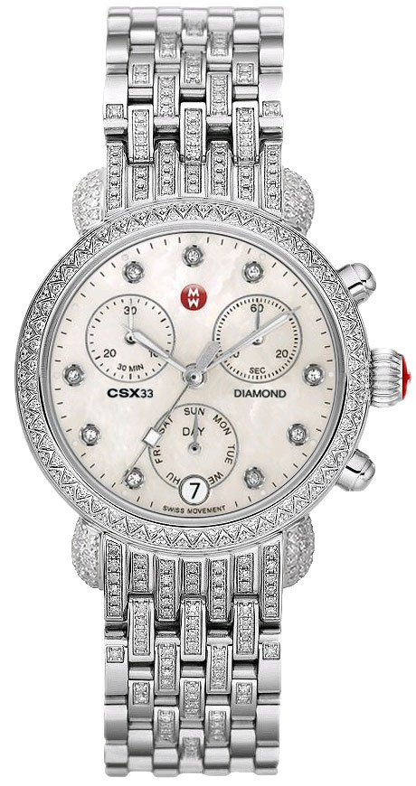 Michele CSX Battery Operated Quartz Pearl White Watch MWW03S000001 