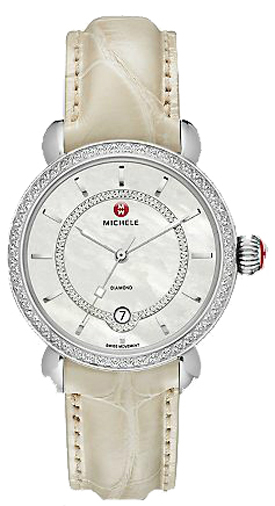 Michele CSX Battery Operated Quartz Pearl White Watch MWW03T000038 