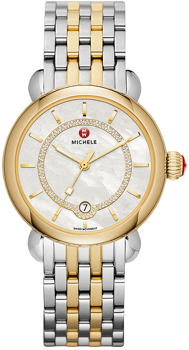 Michele CSX Battery Operated Quartz Pearl White Ladies Watch MWW03T000064 