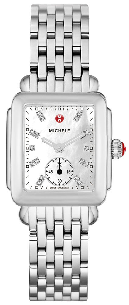 Michele Deco Collection Battery Operated Quartz Pearl White Ladies Watch MWW06V000002 