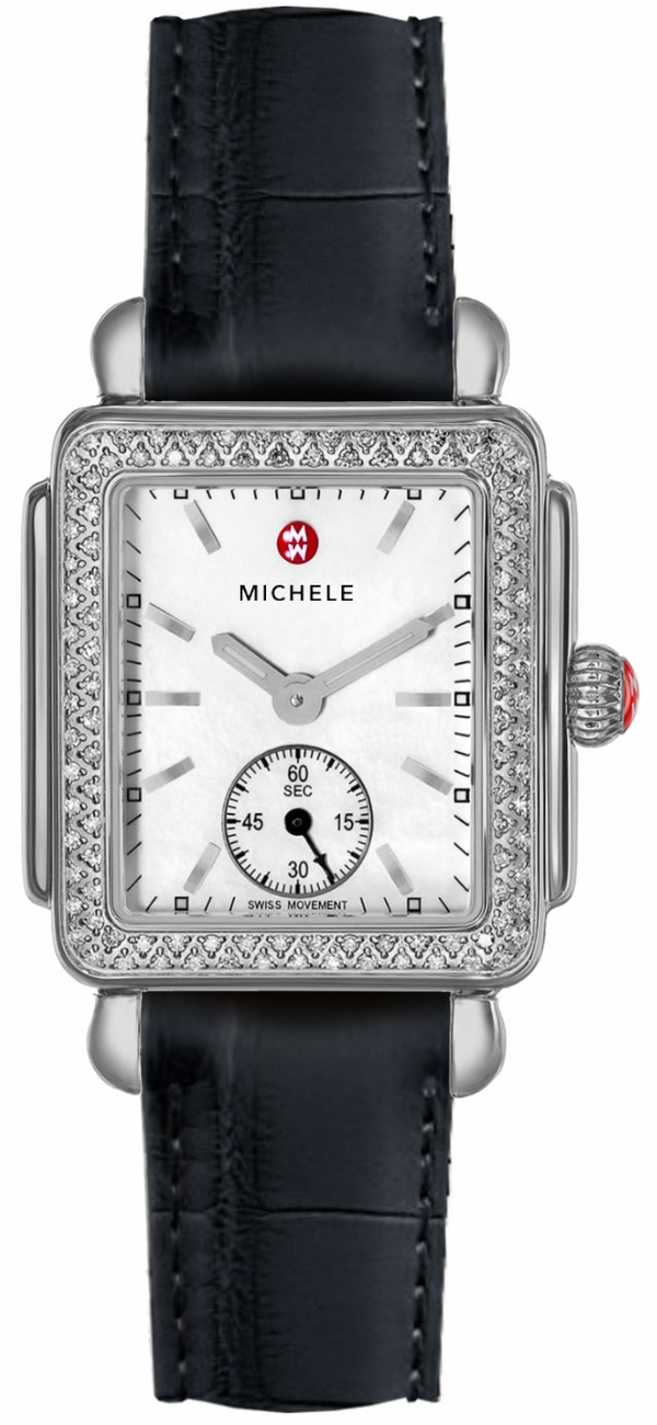 Michele Deco Collection Battery Operated Quartz Pearl White Ladies Watch MWW06V000005 