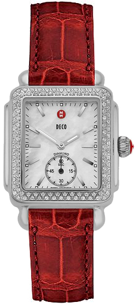 Michele Deco Collection Battery Operated Quartz Pearl White Ladies Watch MWW06V000007 