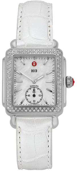 Michele Deco Collection Battery Operated Quartz Pearl White Ladies Watch MWW06V000008 