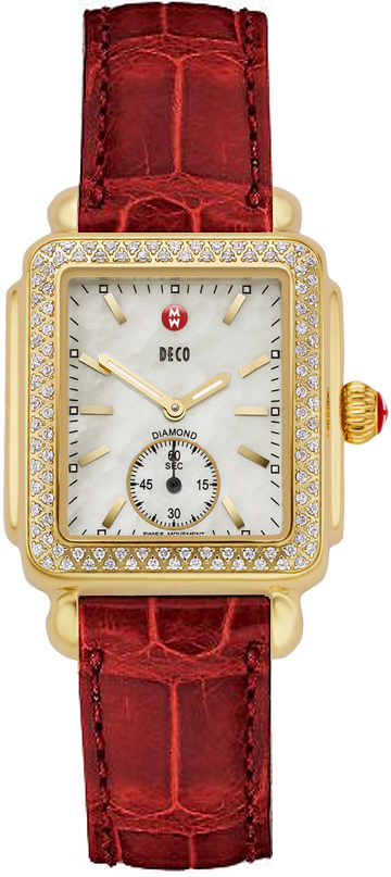 Michele Deco Collection Battery Operated Quartz Pearl White Ladies Watch MWW06V000017 