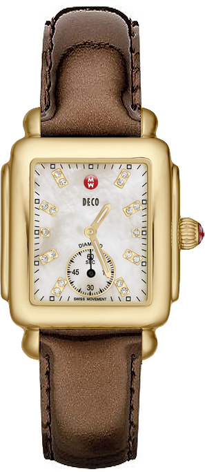 Michele Deco Collection Battery Operated Quartz Pearl White Ladies Watch MWW06V000021 