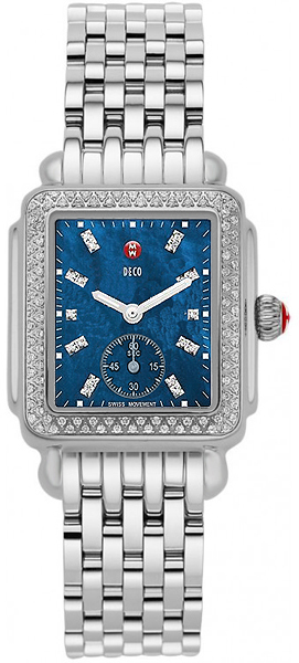Michele Deco Collection Battery Operated Quartz Blue Ladies Watch MWW06V000034 