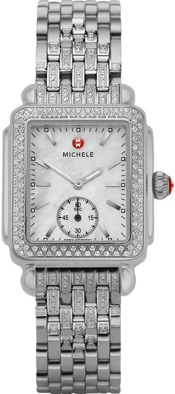 Michele Deco Collection Battery Operated Quartz Pearl White Ladies Watch MWW06V000041 