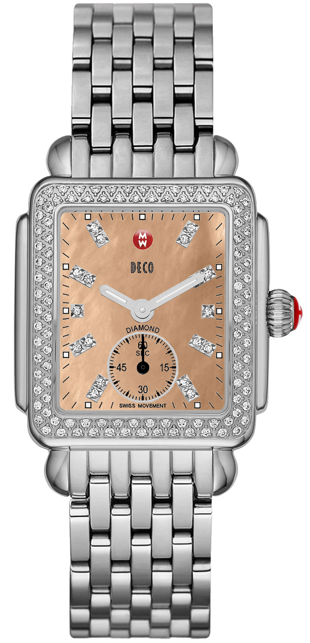 Michele Deco Collection Battery Operated Quartz Pearl White Ladies Watch MWW06V000079 