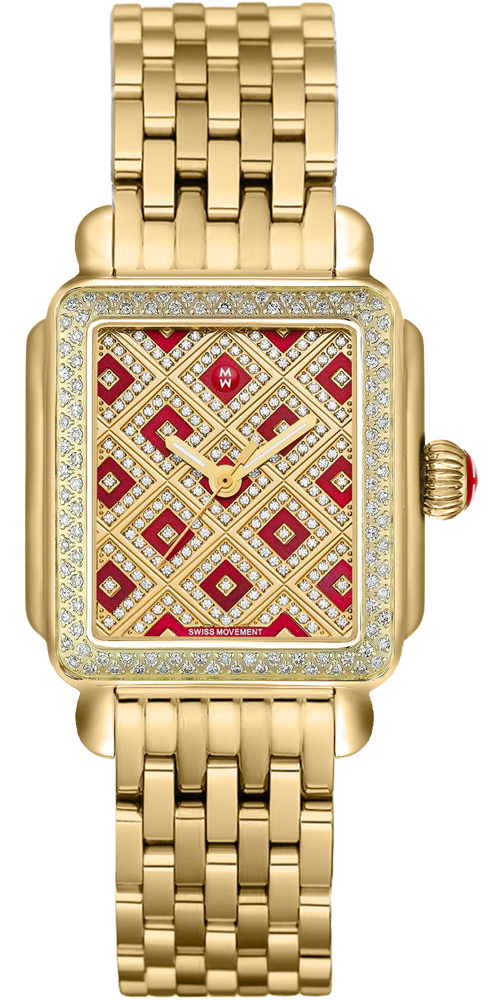 Michele Deco Collection Battery Operated Quartz Pearl White Ladies Watch MWW06T000200 