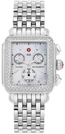 Michele Deco Collection Battery Operated Quartz Pearl White Ladies Watch MWW06P000001 