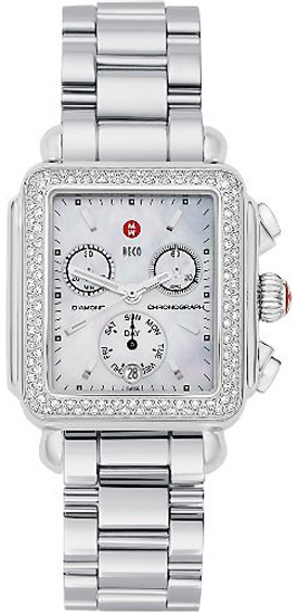 Michele Deco Collection Battery Operated Quartz Pearl White Ladies Watch MWW06P000002 