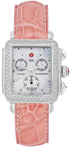 Michele Deco Collection Battery Operated Quartz Pearl White Ladies Watch MWW06P000006 