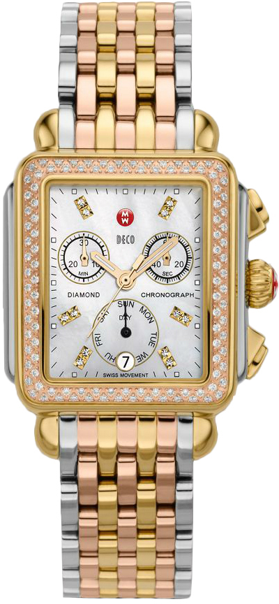Michele Deco Collection Battery Operated Quartz Pearl White Ladies Watch MWW06P000077 