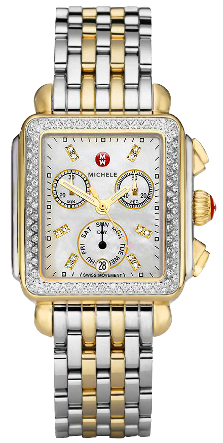 Michele Deco Collection Battery Operated Quartz Pearl White Ladies Watch MWW06P000108 