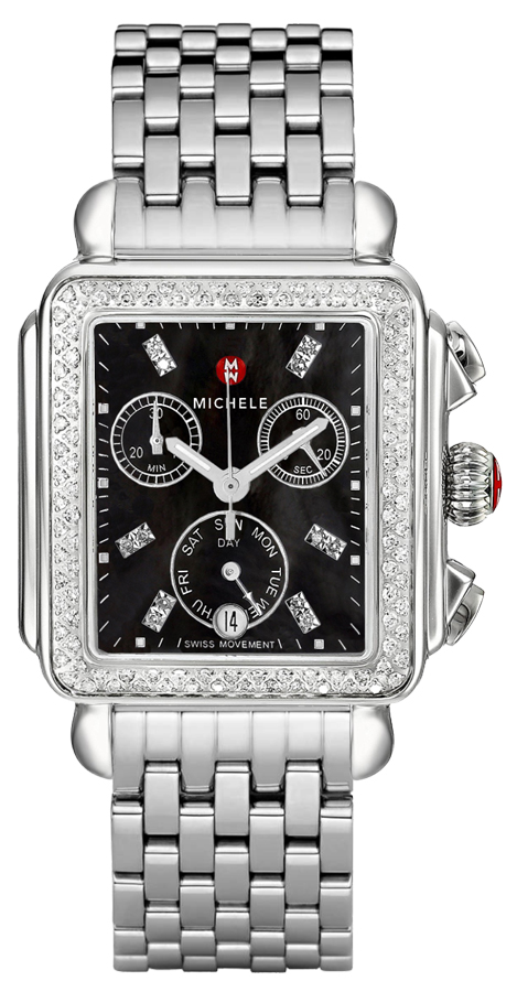 Michele Deco Collection Battery Operated Quartz Black Ladies Watch MWW06P000171 