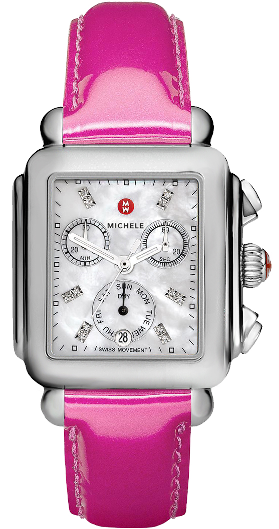 Michele Deco Collection Battery Operated Quartz Pearl White Ladies Watch MWW06P000152 