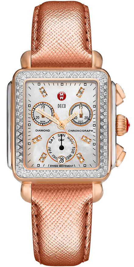 Michele Deco Collection Battery Operated Quartz Pearl White Ladies Watch MWW06P000233 