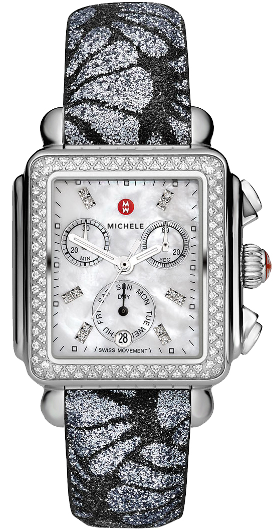 Michele Deco Collection Battery Operated Quartz Pearl White Ladies Watch MWW06P000259 