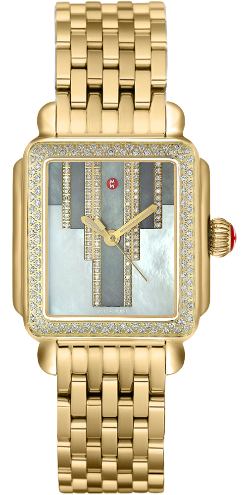 Michele Deco Collection Battery Operated Quartz Pearl White Ladies Watch MWW06T000136 