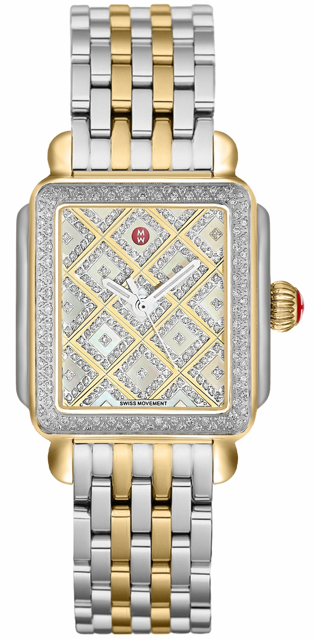 Michele Deco Collection Battery Operated Quartz Pearl White Ladies Watch MWW06T000158 