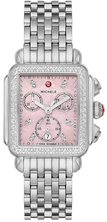 Michele Deco Collection Battery Operated Quartz Pink Ladies Watch MWW06A000784 