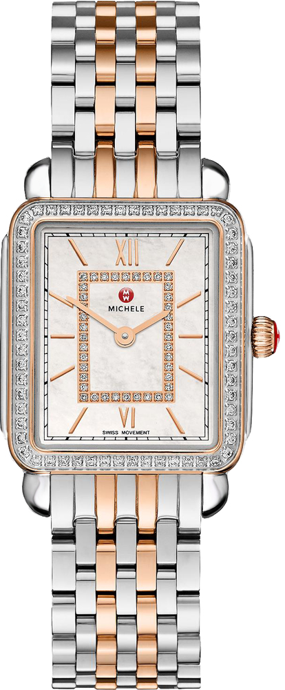 Michele Deco Collection Battery Operated Quartz Pearl White Ladies Watch MWW06I000012 