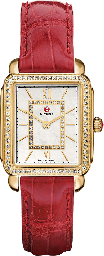 Michele Deco Collection Battery Operated Quartz Pearl White Ladies Watch MWW06I000018 