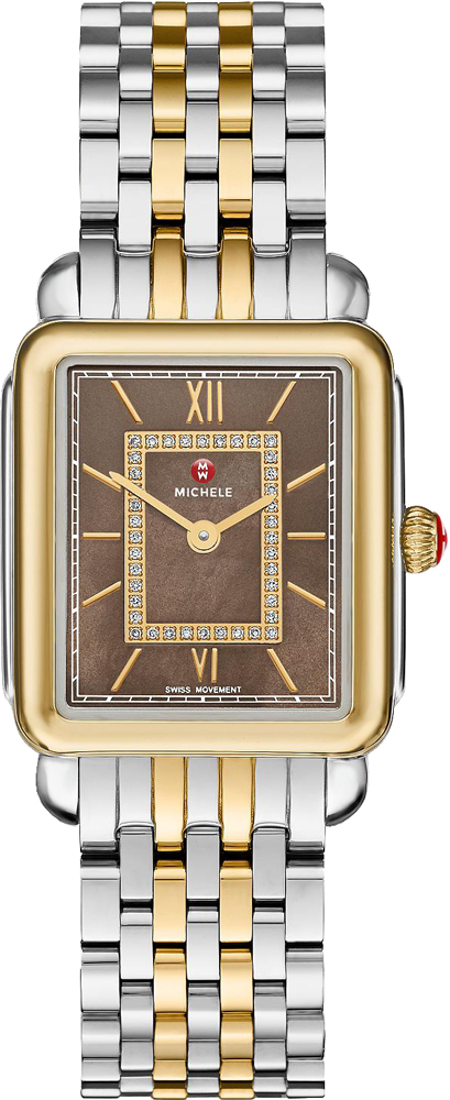 Michele Deco Collection Battery Operated Quartz Brown Ladies Watch MWW06I000019 