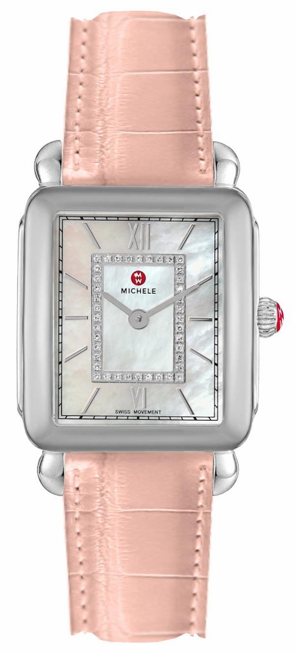 Michele Deco Collection Battery Operated Quartz Pearl White Ladies Watch MWW06I000027 