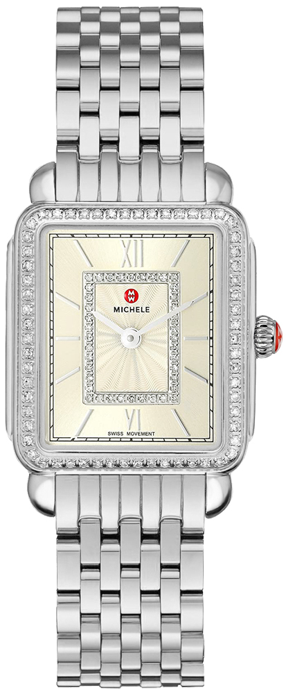 Michele Deco Collection Battery Operated Quartz Champagne Ladies Watch MWW06I000030 
