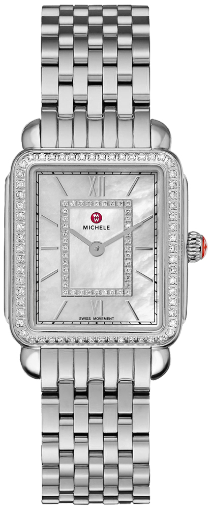 Michele Deco Collection Battery Operated Quartz Pearl White Ladies Watch MWW06I000001 