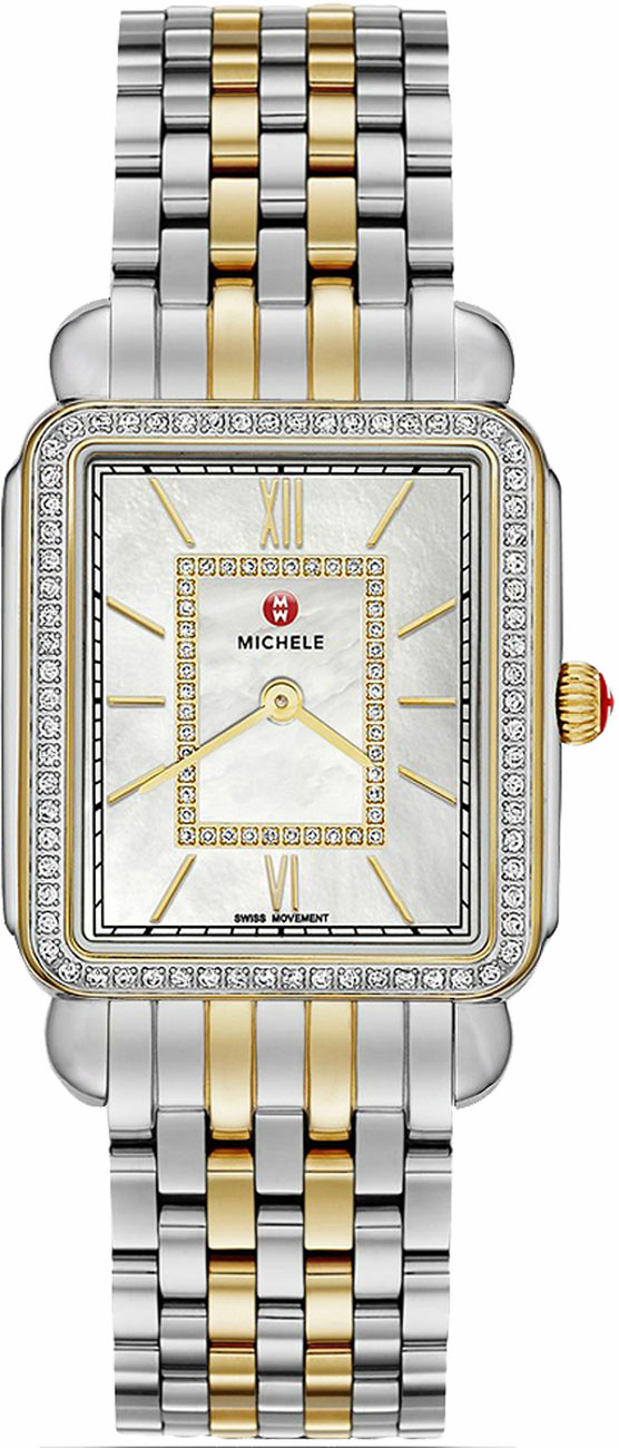 Michele Deco Collection Battery Operated Quartz Pearl White Ladies Watch MWW06I000004 