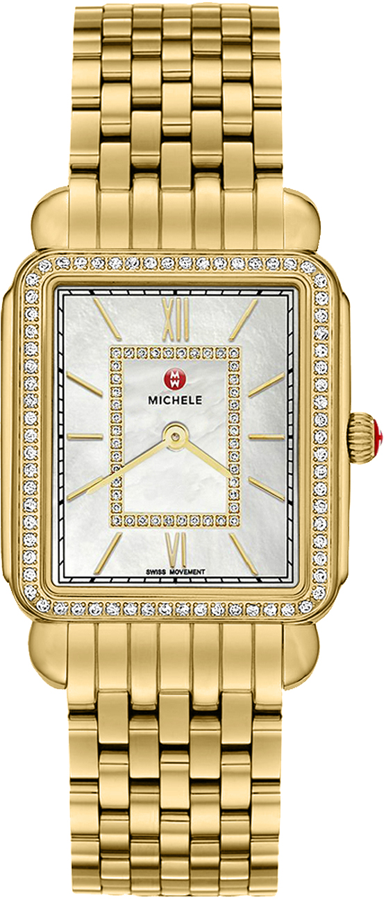 Michele Deco Collection Battery Operated Quartz Pearl White Ladies Watch MWW06I000007 