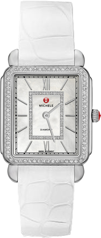 Michele Deco Collection Battery Operated Quartz Pearl White Ladies Watch MWW06X000002 