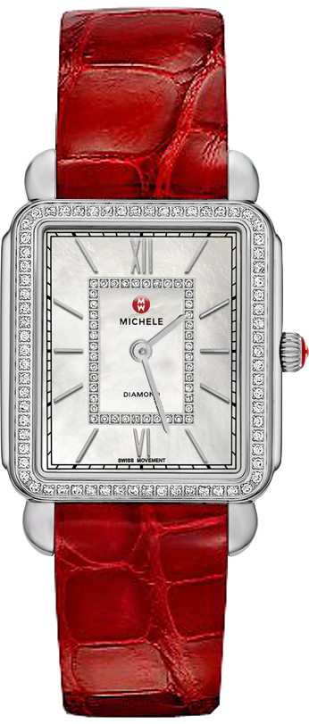 Michele Deco Collection Battery Operated Quartz Pearl White Ladies Watch MWW06X000003 