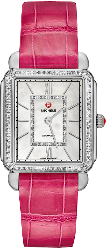 Michele Deco Collection Battery Operated Quartz Pearl White Ladies Watch MWW06X000004 