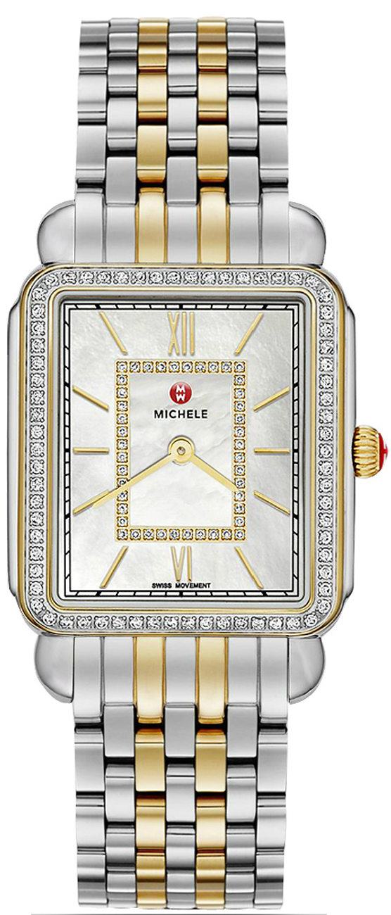 Michele Deco Collection Battery Operated Quartz Pearl White Ladies Watch MWW06X000006 