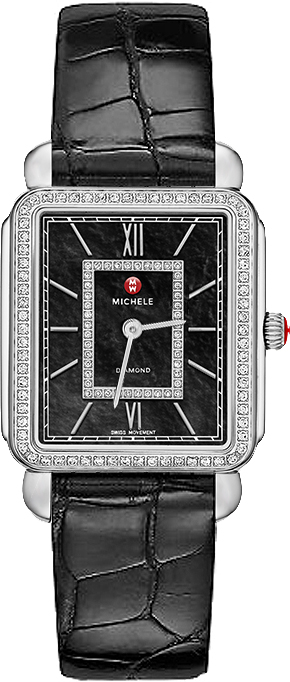 Michele Deco Collection Battery Operated Quartz Black Ladies Watch MWW06X000012 