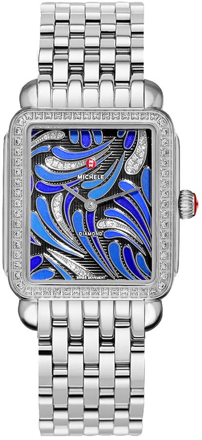 Michele Deco Collection Battery Operated Quartz Blue Ladies Watch MWW06X000031-SS 