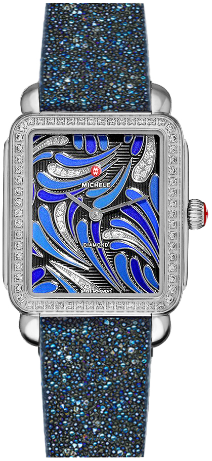 Michele Deco Collection Battery Operated Quartz Blue Ladies Watch MWW06X000031 