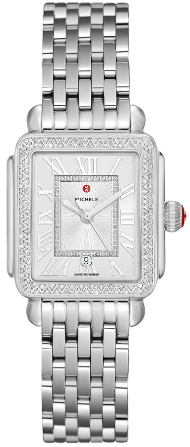 Michele Deco Collection Battery Operated Quartz Silver Ladies Watch MWW06G000001 