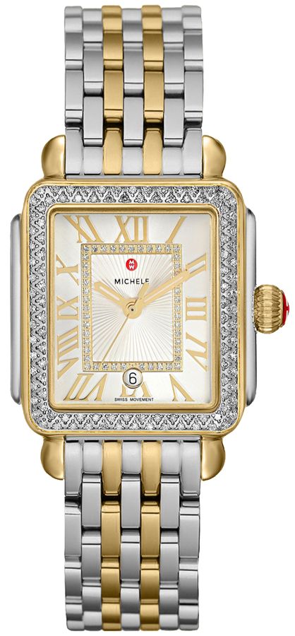 Michele Deco Collection Battery Operated Quartz Silver White Ladies Watch MWW06G000002 