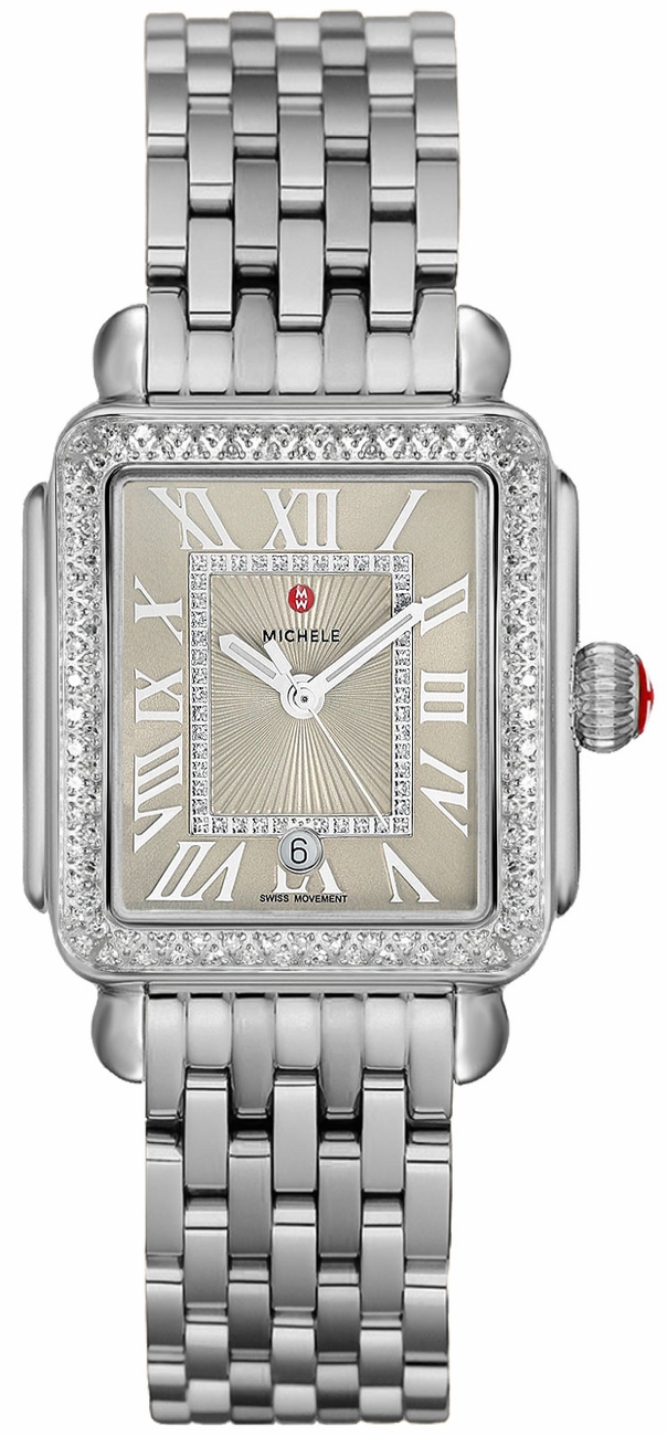 Michele Deco Collection Battery Operated Quartz Beige Ladies Watch MWW06G000004 