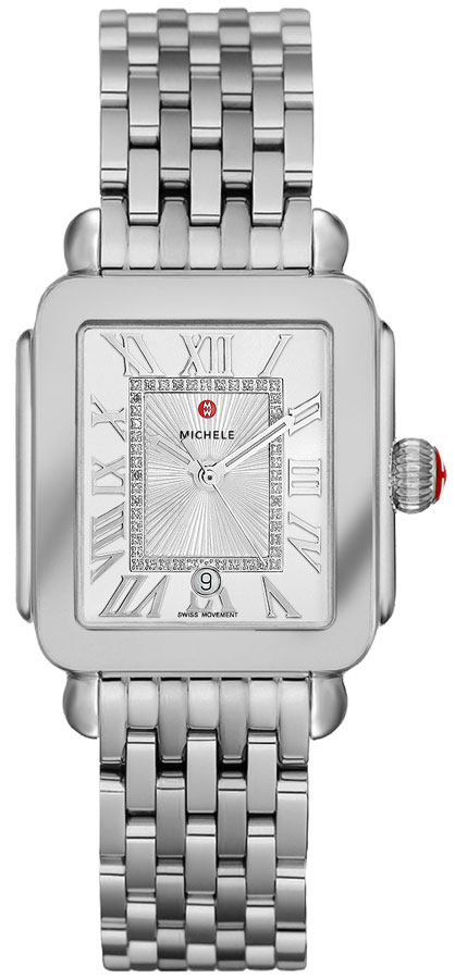 Michele Deco Collection Battery Operated Quartz White Ladies Watch MWW06G000012 