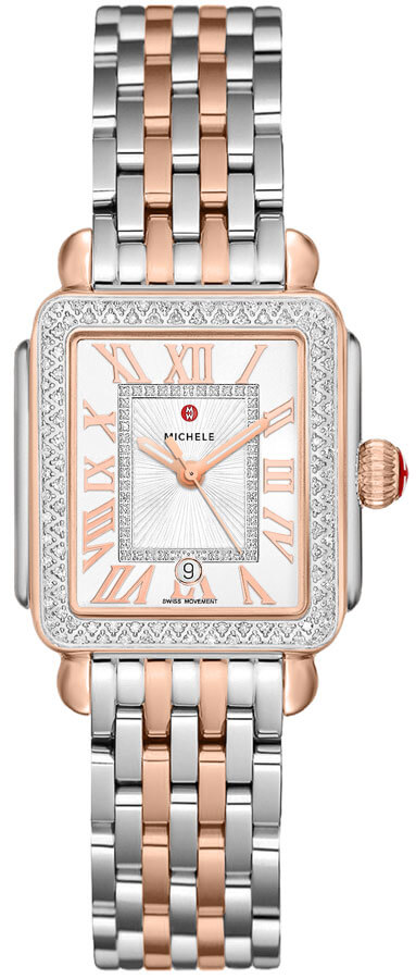 Michele Deco Collection Battery Operated Quartz Silver White Ladies Watch MWW06G000015 