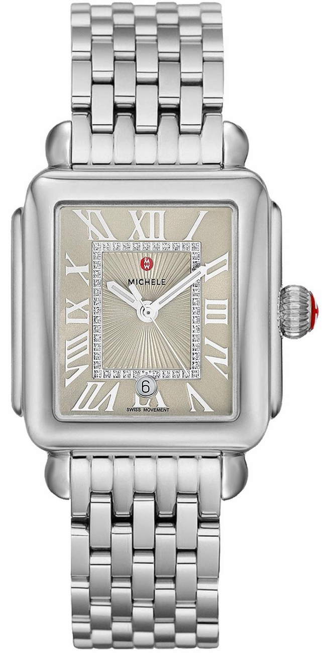 Michele Deco Collection Battery Operated Quartz Beige Ladies Watch MWW06T000148 