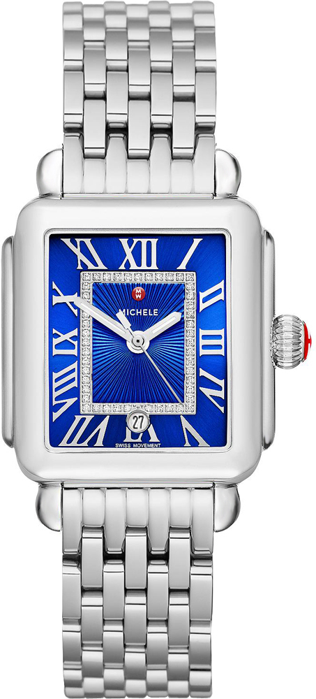 Michele Deco Collection Battery Operated Quartz Blue Ladies Watch MWW06T000154 